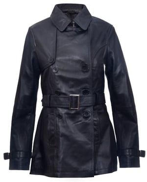 Halflange lederen trenchcoat voor dames - Oakham