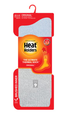 Heat Holders Dames Dikke Warme Thermische Sokken - Poederblauw / Zilver (Catania)