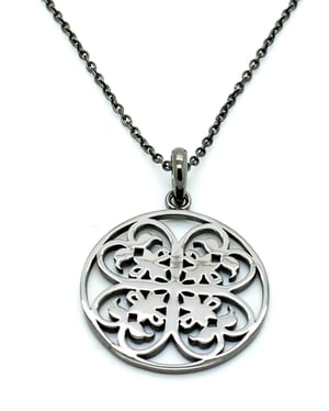 Orphelia Dames 925 Zilveren Ketting met Hanger - Zwart ZH-6036/3