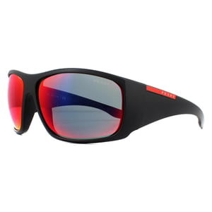 Prada sport zonnebril PS04VS 1BO9Q1 Black Dark Drey Blue Red Mirror