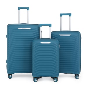 Harde Schaal Blauwe Klassieke Kofferset 8 Wiel Cabine TSA Bagagekoffer Vakantie Reizen