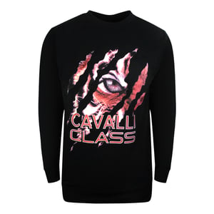 Cavalli Class Peeking Tiger Design zwart sweatshirt