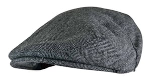 Traditionele platte pet van geruite wolmix voor heren - GL227 Gray