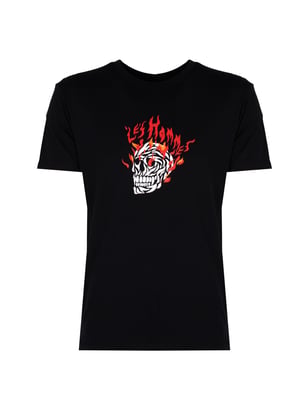 Les Hommes T-Shirt On Fire Mannen zwart