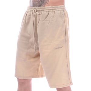 Heren Off White Diagonal Tab Vintage Skate Sweat Shorts in Sand
