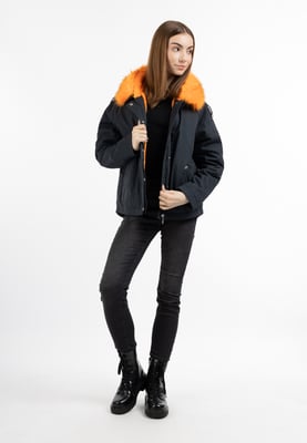 Mymo winterjas houduwarm Dames marine oranje