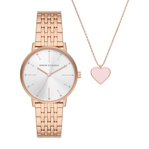 Armani Exchange Lola Dames Horloge Rosékleurig AX7145SET