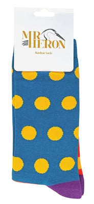 Mr Heron bamboesokken met nieuw patroon voor heren - Vlekken (Groenblauw)
