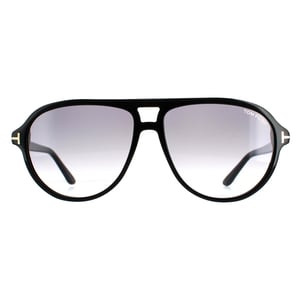 Tom Ford Aviator Mannen Shiny Black Smoke Gradiënt FT0932 Jeffrey