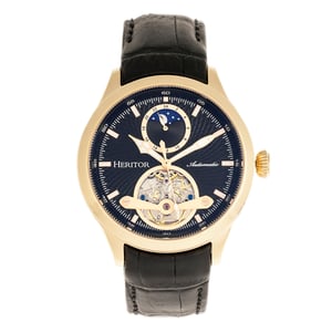 Heritor Automatische Gregory Semi-Skelet Leather-Band Horloge