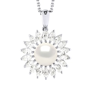 SUN zoetwater parel sieraden 8-9mm White 925