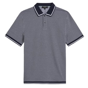 Ted Baker Affric Heren Navy/Wit Geo Polo Shirt