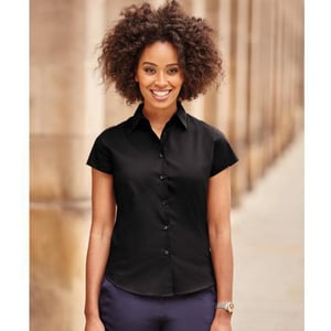 Russell Collectie Dames/Handdoek Damesmuts Easy Care Gevoelig overhemd (Zwart)
