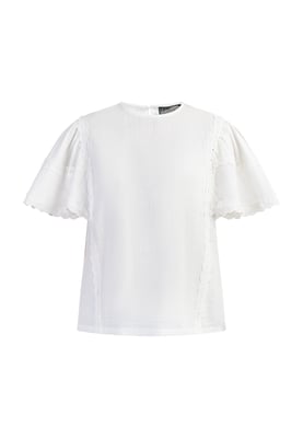 Dreimaster Blouseshirt met kant Dames wit