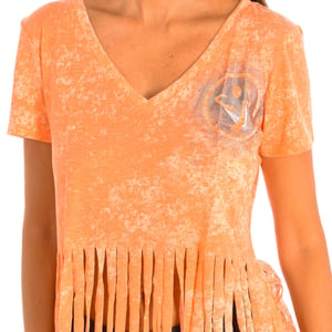 Dames sport T-shirt met korte mouwen en V-hals Z1T00401