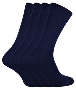 Set van 4 zachte, ademende herensokken van bamboe - Marine