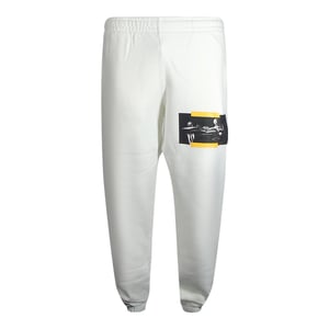 Gebroken witte Caravaggio-schilderij Verkort logo witte joggingbroek