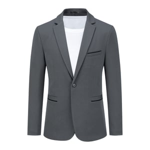 Heren colbert slim fit jas zakelijk dagelijks blazer grijs