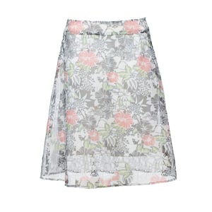 Gebloemde Burn-Out Viscose Blend Knielange Cloche RokLinnen overhemd met knoopsluiting