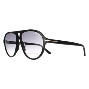 Tom Ford Aviator Mannen Shiny Black Smoke Gradiënt FT0932 Jeffrey