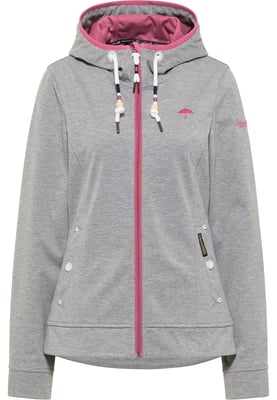 Schmuddelwedda functionele jas Dames grijs melange sorbet rood
