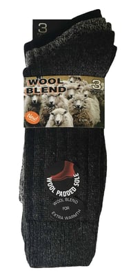 Set van 3 dikke wandelsokken van warme wolmix voor heren - Grijs