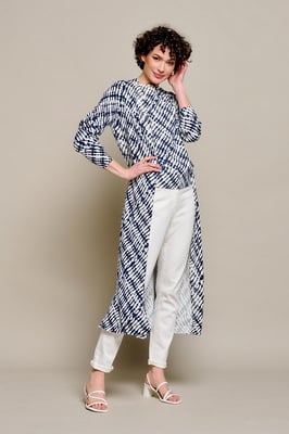 Flea Cardigan Navy / Wit