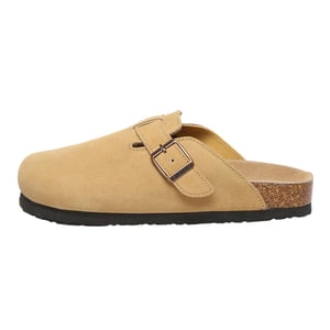 EVER AU Vrouwen Pintail Leren Comfort Klomp Sandalen - Camel Suede