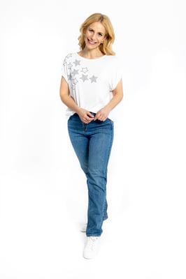 Sterrensprong T-shirt met korte mouwen - Ivoor