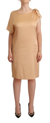 Moschino damesjurk met één mouw en knielengte in beige