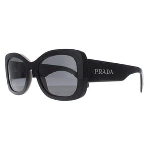 Prada PRA08S 1AB5S0 zwarte donkergrijze zonnebril