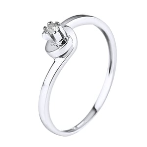 Solitaire Diamond 0,04 Cts White Gold Jewelry