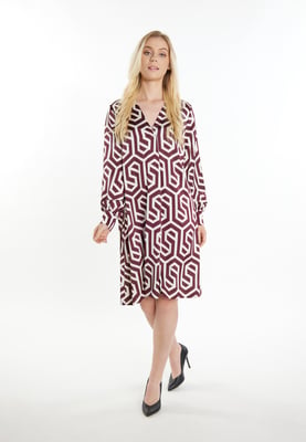 Dreimaster midi-jurk Dames Gebroken witte Bordeaux