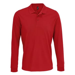SOLS Unisex poloshirt met lange mouwen van katoen voor volwassenen (Rood)