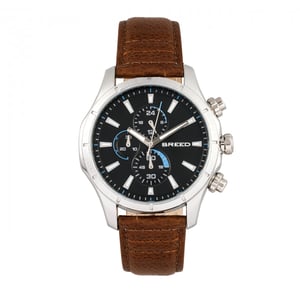 Breed Lacroix chronograaf horloge met leren band