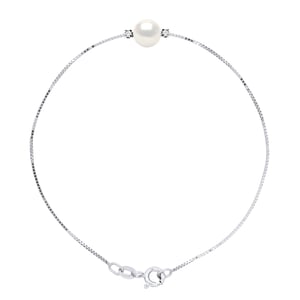 Diamond Bracelet 0060 Cts natuurlijke zoetwater ronde parel 9-10 mm 925