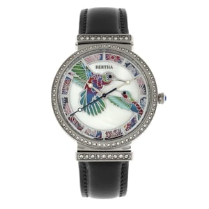 Bertha Emily Moeder-van-Parels Leren Band Horloge