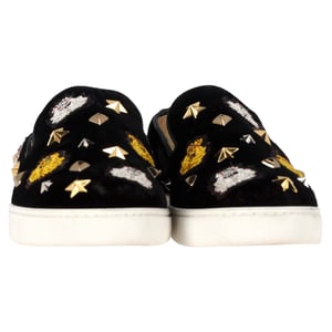 Christian Louboutin Mister Academy Slip On Sneakers In Zwart Fluweel