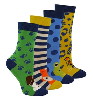 Miss Sparrow - Set van 4 bamboesokken voor jongens - Diverse