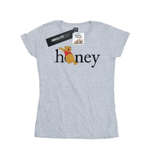 Disney Dames/Dames Winnie De Poeh Honing Katoenen T-Shirt (Sportgrijs)