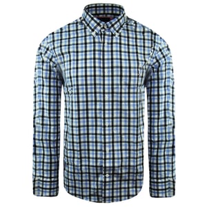Eden Park Paris Regular Geruit Heren Blauw Oxford Overhemd