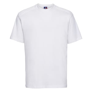 Russell Europa Heren Werkkleding Korte Mouwen Katoenen T-Shirt (Wit)