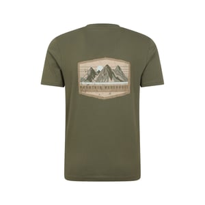 Mountain Warehouse Heren Badge Organic T-Shirt (Kaki Groen)