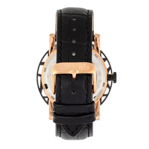 Reign Stavros automatisch skelet horloge met leren band