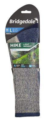 Bridgedale - Heren Wandelen Lichtgewicht Katoenen Boot Sokken - Indigo
