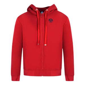 Rode hoodie met North Sails-logo en rits