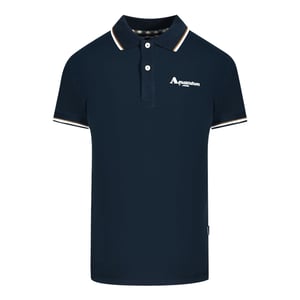 Aquascutum London getipt marineblauw poloshirt