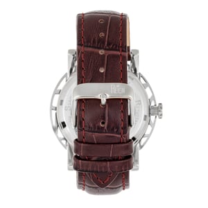 Reign Stavros automatisch skelet horloge met leren band