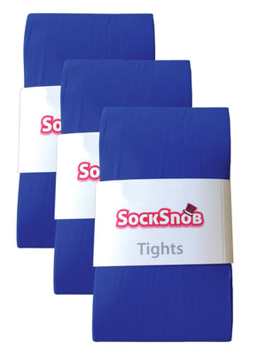 3 paar dames gekleurde ondoorzichtige 80 denier panty's - Colbalt Blue