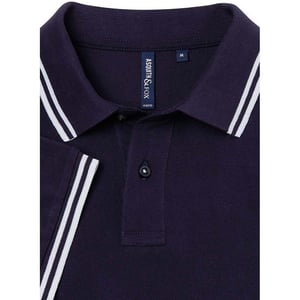 Asquith & Fox Heren Klassiek Fit getipt Poloshirt (Marine / Wit)